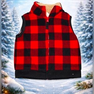 Carters Red and Black Plaid Vest